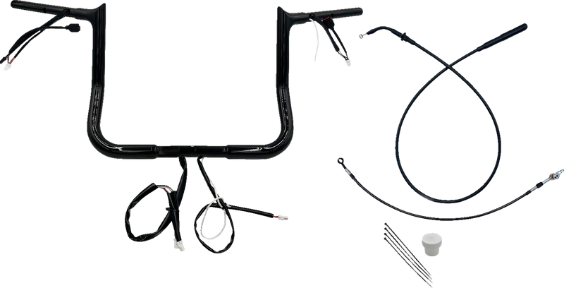 FAT BAGGERS INC. 1-1/4" EZ Install Pointed Top Handlebar - 12" - Black 949012-B