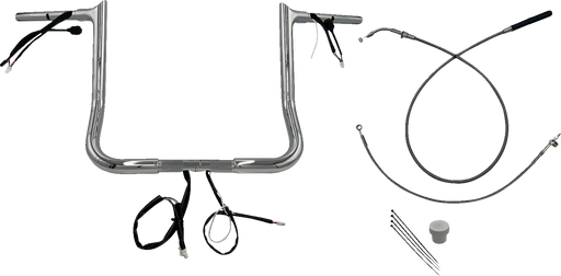 FAT BAGGERS INC. 1-1/4" EZ Install Pointed Top Handlebar - 14" - Chrome 949014