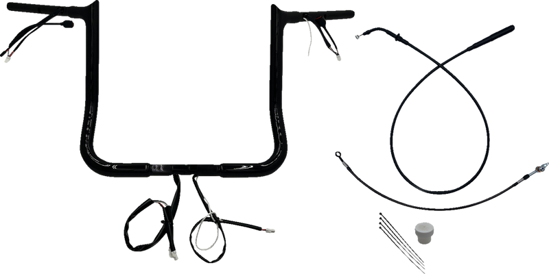 FAT BAGGERS INC. 1-1/4" EZ Install Pointed Top Handlebar - 14" - Black 949014-B