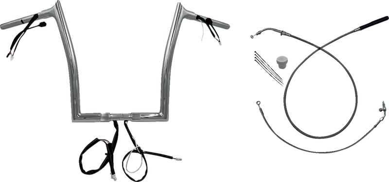 FAT BAGGERS INC. 1-1/4" EZ Install Pointed Top Handlebar - 14" - Chrome 949914