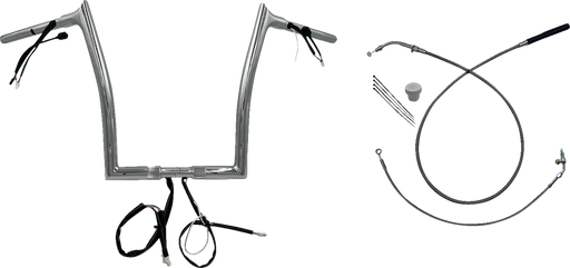 FAT BAGGERS INC. 1-1/4" EZ Install Pointed Top Handlebar - 14" - Chrome 949914