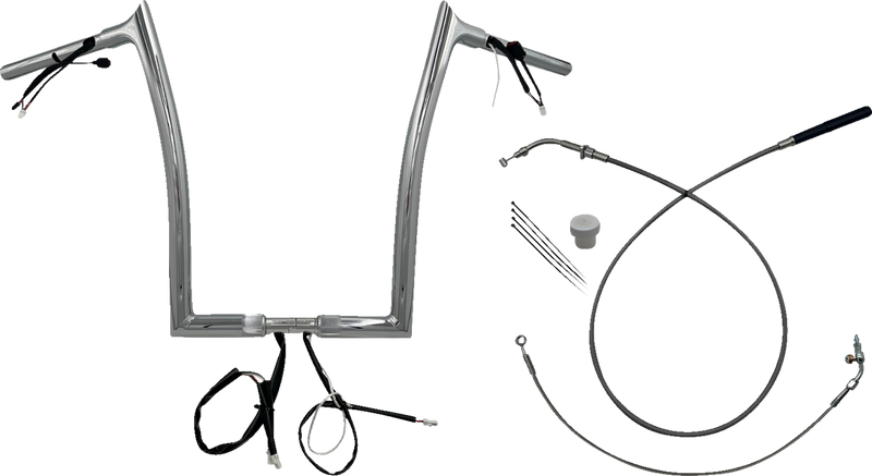 FAT BAGGERS INC. 1-1/4" EZ Install Pointed Top Handlebar - 16" - Chrome 949916