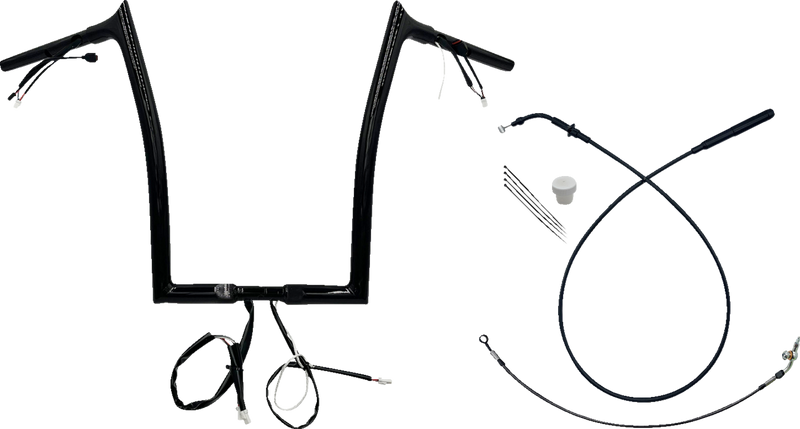 FAT BAGGERS INC. 1-1/4" EZ Install Pointed Top Handlebar - 16" - Black 949916-B