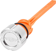 FIGURATI DESIGNS Magnetic Oil Dipstick - Knurled - Silver - M8 Softail FD01-STM8-KN-SS