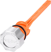 FIGURATI DESIGNS Magnetic Oil Dipstick - Curved - Silver - M8 Softail FD01-STM8-SM-SS