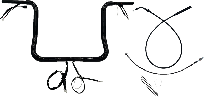 FAT BAGGERS INC. 1-1/4" EZ Install Round Top Handlebar - 14" - Black 939014-B