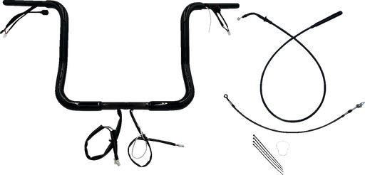 FAT BAGGERS INC. 1-1/4" EZ Install Round Top Handlebar - 14" - Black 939014-B