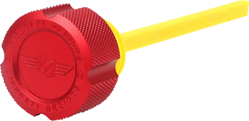FIGURATI DESIGNS Performance Magnetic Oil Dipstick - Knurled - Red - M8 Touring/Trike FDP01-M8KN-R