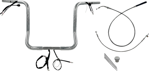 FAT BAGGERS INC. 1-1/4" EZ Install Round Top Handlebar - 16" - Chrome 939016