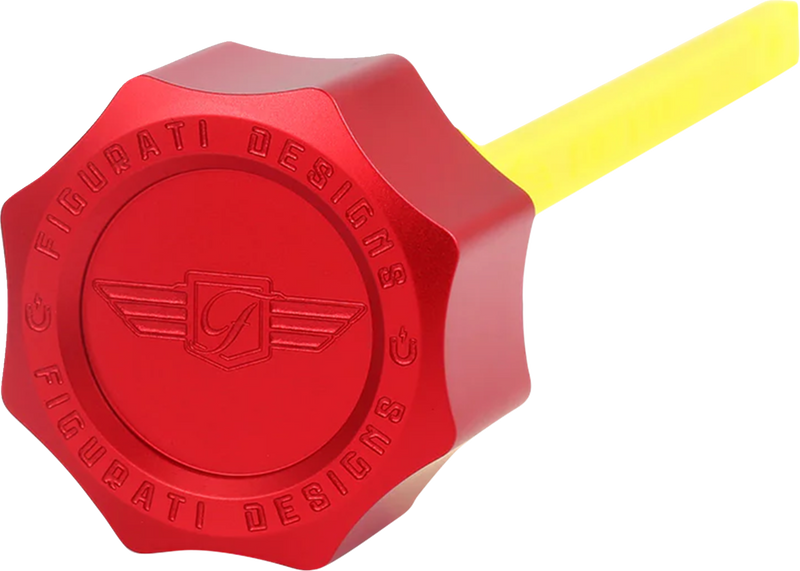 FIGURATI DESIGNS Performance Magnetic Oil Dipstick - Curved - Red - M8 Touring/Trike FDP01-M8SM-R