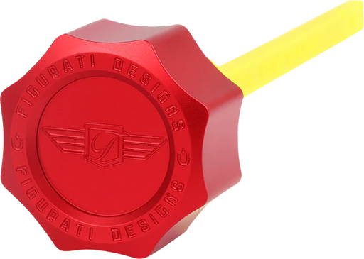 FIGURATI DESIGNS Performance Magnetic Oil Dipstick - Curved - Red - M8 Touring/Trike FDP01-M8SM-R