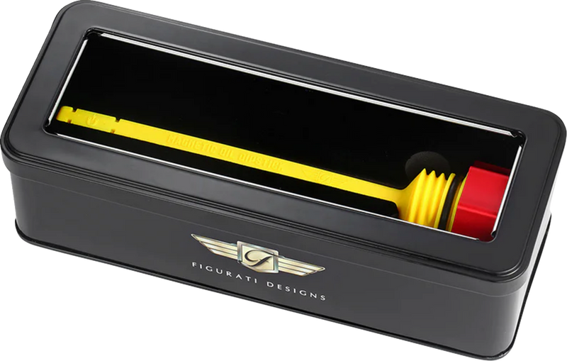 FIGURATI DESIGNS Performance Magnetic Oil Dipstick - Curved - Red - M8 Touring/Trike FDP01-M8SM-R