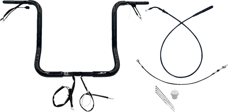 FAT BAGGERS INC. 1-1/4" EZ Install Round Top Handlebar - 16" - Black 939016-B