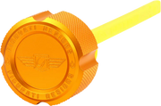 FIGURATI DESIGNS Performance Magnetic Oil Dipstick - Knurled - Gold - M8 Touring/Trike FDP01-M8KN-G