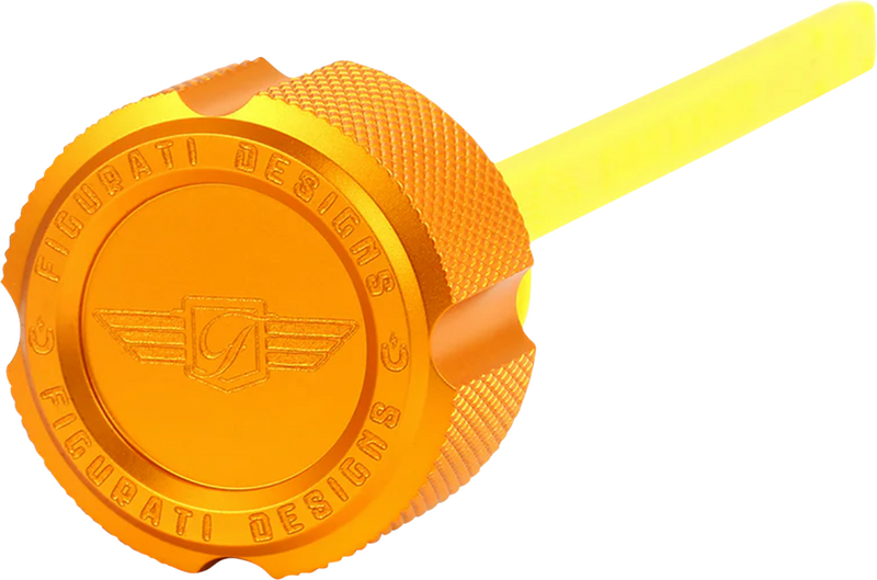 FIGURATI DESIGNS Performance Magnetic Oil Dipstick - Knurled - Gold - M8 Touring/Trike FDP01-M8KN-G