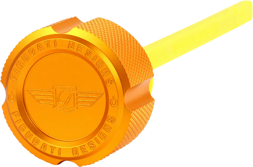 FIGURATI DESIGNS Performance Magnetic Oil Dipstick - Knurled - Gold - M8 Touring/Trike FDP01-M8KN-G