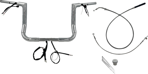 FAT BAGGERS INC. 1-1/2" EZ Install Flat Top Handlebar - 12" - Chrome 649012