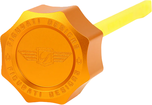 FIGURATI DESIGNS Performance Magnetic Oil Dipstick - Curved - Gold - M8 Touring/Trike FDP01-M8SM-G