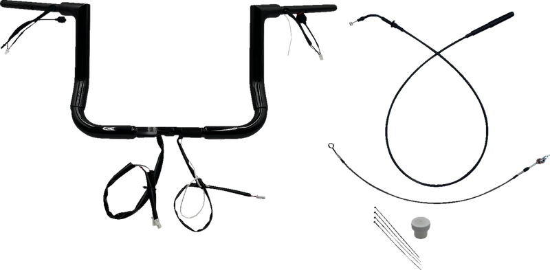 FAT BAGGERS INC. 1-1/2" EZ Install Flat Top Handlebar - 12" - Black 649012-B