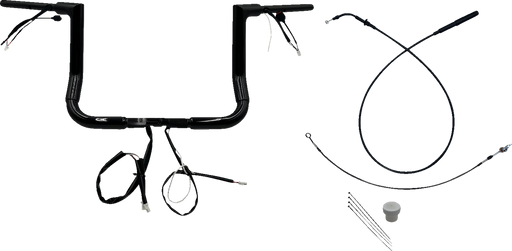 FAT BAGGERS INC. 1-1/2" EZ Install Flat Top Handlebar - 12" - Black 649012-B