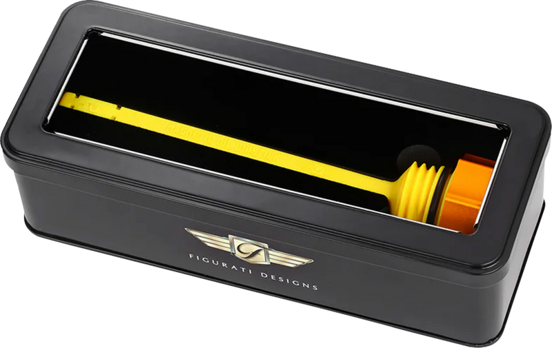 FIGURATI DESIGNS Performance Magnetic Oil Dipstick - Curved - Gold - M8 Touring/Trike FDP01-M8SM-G