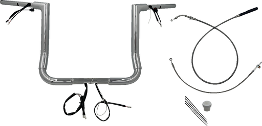 FAT BAGGERS INC. 1-1/2" EZ Install Flat Top Handlebar - 14" - Chrome 649014