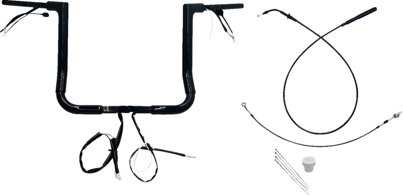 FAT BAGGERS INC. 1-1/2" EZ Install Flat Top Handlebar - 14" - Black 649014-B