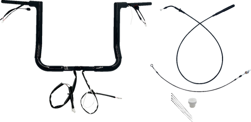 FAT BAGGERS INC. 1-1/2" EZ Install Flat Top Handlebar - 14" - Black 649014-B