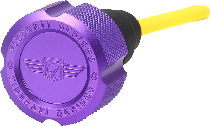 FIGURATI DESIGNS Performance Magnetic Oil Dipstick - Knurled - Purple - '07-'16 Touring/Trike FDP01-TCKN-P