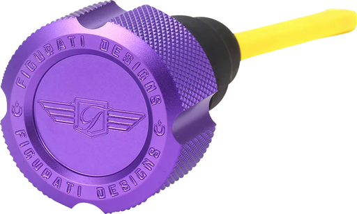 FIGURATI DESIGNS Performance Magnetic Oil Dipstick - Knurled - Purple - '07-'16 Touring/Trike FDP01-TCKN-P