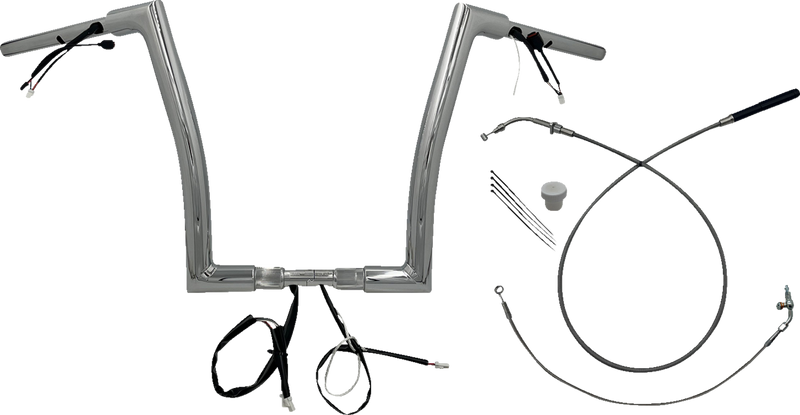 FAT BAGGERS INC. 1-1/2" EZ Install Flat Top Handlebar - 14" - Chrome 649914