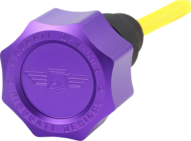 FIGURATI DESIGNS Performance Magnetic Oil Dipstick - Curved - Purple - '07-'16 Touring/Trike FDP01-TCSM-P