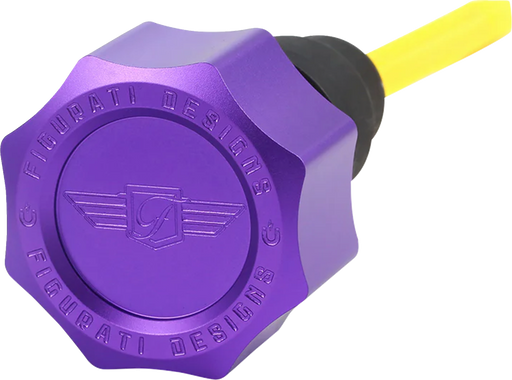 FIGURATI DESIGNS Performance Magnetic Oil Dipstick - Curved - Purple - '07-'16 Touring/Trike FDP01-TCSM-P