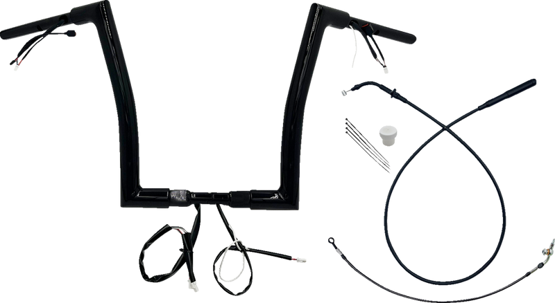 FAT BAGGERS INC. 1-1/2" EZ Install Flat Top Handlebar - 14" - Black 649914-B