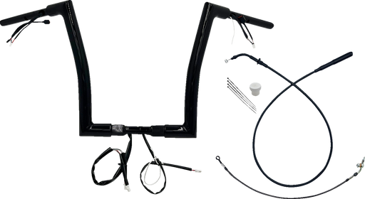 FAT BAGGERS INC. 1-1/2" EZ Install Flat Top Handlebar - 14" - Black 649914-B