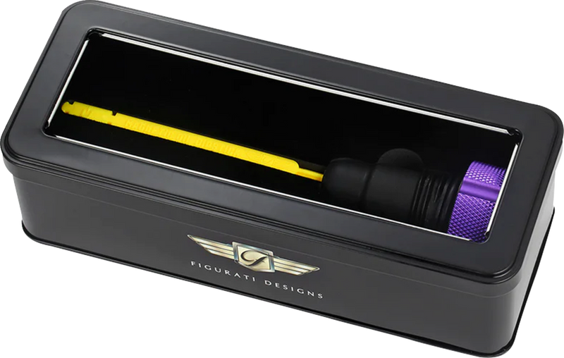 FIGURATI DESIGNS Performance Magnetic Oil Dipstick - Knurled - Purple - '07-'16 Touring/Trike FDP01-TCKN-P