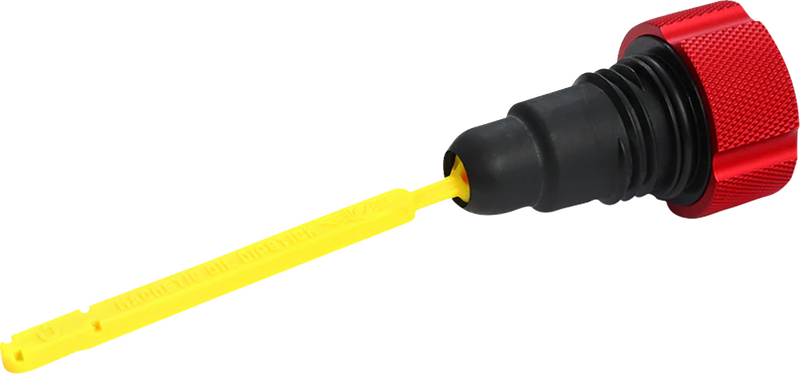 FIGURATI DESIGNS Performance Magnetic Oil Dipstick - Knurled - Red - '07-'16 Touring/Trike FDP01-TCKN-R