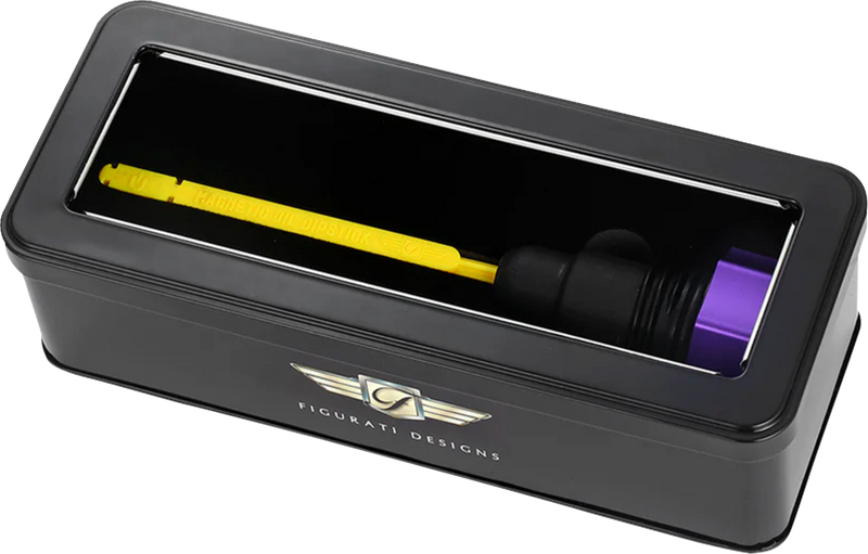 FIGURATI DESIGNS Performance Magnetic Oil Dipstick - Curved - Purple - '07-'16 Touring/Trike FDP01-TCSM-P