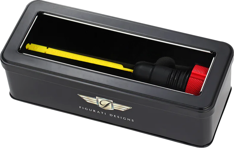 FIGURATI DESIGNS Performance Magnetic Oil Dipstick - Knurled - Red - '07-'16 Touring/Trike FDP01-TCKN-R