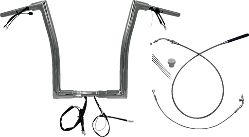 FAT BAGGERS INC. 1-1/2" EZ Install Flat Top Handlebar - 16" - Chrome 649916