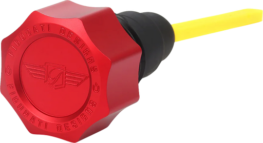 FIGURATI DESIGNS Performance Magnetic Oil Dipstick - Curved - Red - '07-'16 Touring/Trike FDP01-TCSM-R