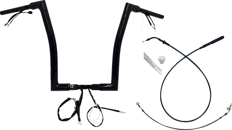 FAT BAGGERS INC. 1-1/2" EZ Install Flat Top Handlebar - 16" - Black 649916-B