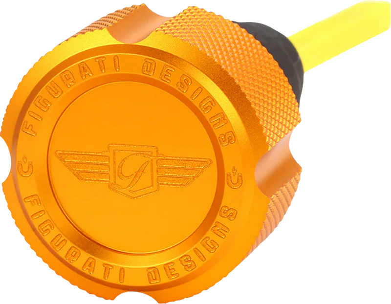 FIGURATI DESIGNS Performance Magnetic Oil Dipstick - Knurled - Gold - '07-'16 Touring/Trike FDP01-TCKN-G