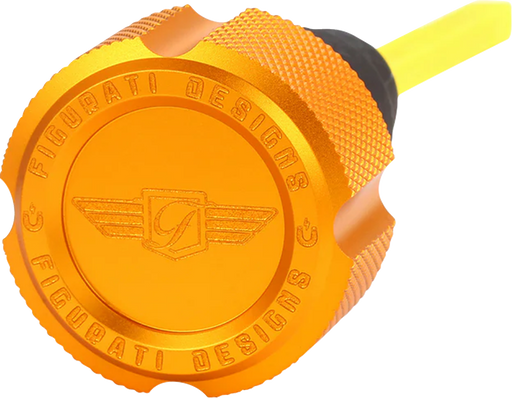 FIGURATI DESIGNS Performance Magnetic Oil Dipstick - Knurled - Gold - '07-'16 Touring/Trike FDP01-TCKN-G
