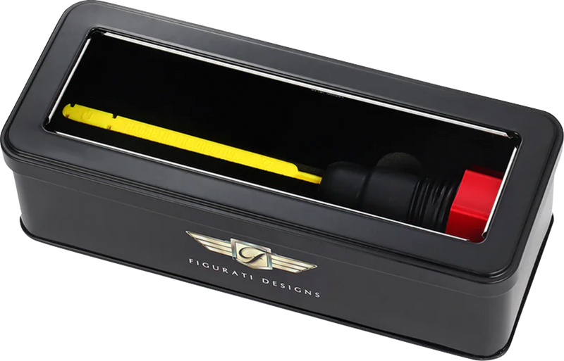 FIGURATI DESIGNS Performance Magnetic Oil Dipstick - Curved - Red - '07-'16 Touring/Trike FDP01-TCSM-R