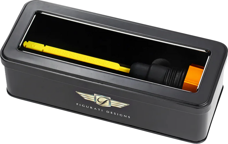FIGURATI DESIGNS Performance Magnetic Oil Dipstick - Curved - Gold - '07-'16 Touring/Trike FDP01-TCSM-G