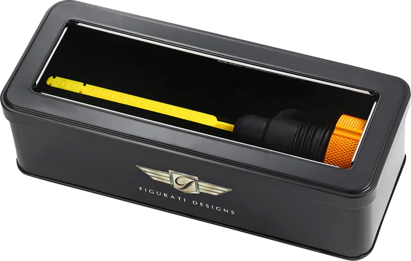 FIGURATI DESIGNS Performance Magnetic Oil Dipstick - Knurled - Gold - '07-'16 Touring/Trike FDP01-TCKN-G