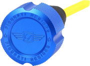 FIGURATI DESIGNS Performance Magnetic Oil Dipstick - Curved - Blue - '07-'16 Touring/Trike FDP01-TCKN-B