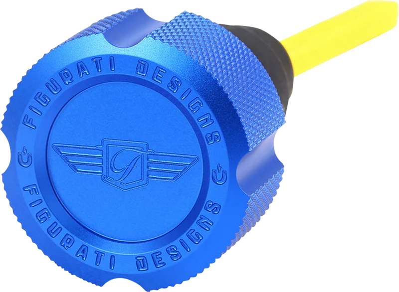 FIGURATI DESIGNS Performance Magnetic Oil Dipstick - Curved - Blue - '07-'16 Touring/Trike FDP01-TCKN-B