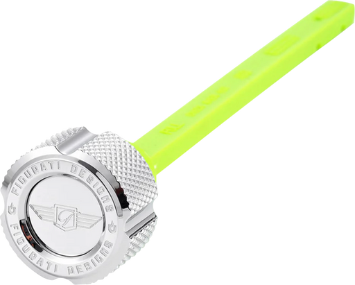 FIGURATI DESIGNS Magnetic Oil Dipstick - Knurled - Silver - Indian FD01-MAGDSTS-KN-SS